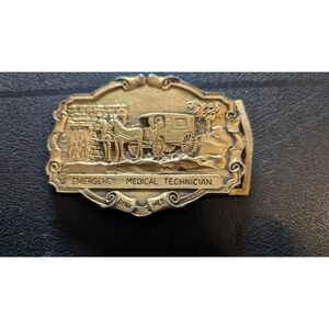 Vintage Emergency Medical Technician EMT Brass Belt‎ Buckle Dyna Med Carlsbad CA